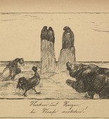 August Gaul. Teasing and Provoking Prohibited by Law (Necken und Reizen bei Strafe verboten) (plate 1, p. 7) from the periodical Kriegszeit. Künstlerflugblätter, vol. 1, no. 2 (7 Sept 1914). 1914