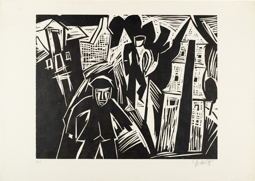 Karl Schmidt-Rottluff. Harbor Street (Hafenstrasse). (1923)