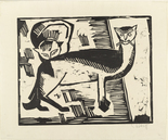 Karl Schmidt-Rottluff. Cats (Katzen) from the portfolio Ten Woodcuts by Schmidt-Rottluff (Zehn Holzschnitte von Schmidt-Rottluff). (1915), published 1919