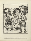 Heinrich Zille. Study with Singing Children (Studienblatt mit singenden Kindern) (plate, folio 11) from the periodical Der Bildermann, vol. 1, no. 5 (June 1916). 1916