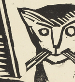 Karl Schmidt-Rottluff. Cats (Katzen) from the portfolio Ten Woodcuts by Schmidt-Rottluff (Zehn Holzschnitte von Schmidt-Rottluff). (1915), published 1919