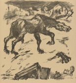 Otto Hettner. The Horse of Hell (Das Höllenpferd) (plate, p. 77) from the periodical Kriegszeit. Künstlerflugblätter, vol. 1, no. 18/19 (24 Dec 1914). 1914