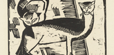 Karl Schmidt-Rottluff. Cats (Katzen) from the portfolio Ten Woodcuts by Schmidt-Rottluff (Zehn Holzschnitte von Schmidt-Rottluff). (1915), published 1919