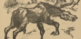 Otto Hettner. The Horse of Hell (Das Höllenpferd) (plate, p. 77) from the periodical Kriegszeit. Künstlerflugblätter, vol. 1, no. 18/19 (24 Dec 1914). 1914