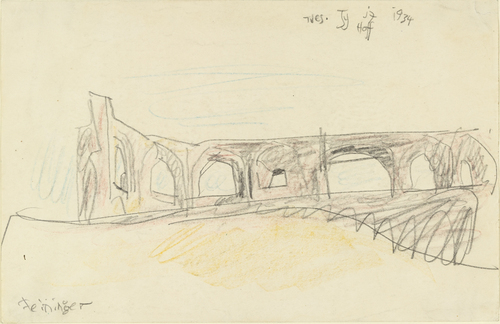 Lyonel Feininger. Ruin on the Cliff. 1934