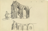 Lyonel Feininger. Two Compositions of Ruins, One with Figure of a Woman. 1934