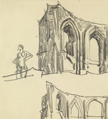 Lyonel Feininger. Two Compositions of Ruins, One with Figure of a Woman. 1934