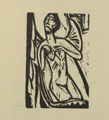 Ernst Ludwig Kirchner. Dying Old Maid (Sterbendes altes Fräulein) (plate, inside back cover) from Das Stiftsfräulein und der Tod (The Canoness and Death). 1913