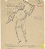 Oskar Schlemmer. Abstract Dancer (Der Abstrakte) from Notes and Sketches for the Triadic Ballet (Das triadische Ballett). (c. 1938)