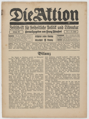from Die Aktion , vol. 2, no. 5. January 29, 1912