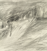 Lyonel Feininger. Ruin on the Cliff. (1935)