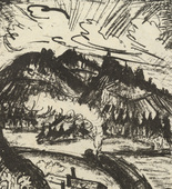 Ernst Ludwig Kirchner. Landscape in the Taunus (Landschaft im Taunus) (plate, folio 13) from the periodical Der Bildermann, vol. 1, no. 6 (Jun 1916). 1916