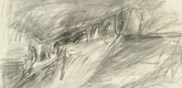 Lyonel Feininger. Ruin on the Cliff. (1935)