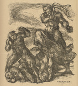 Otto Hettner. The War Year (Das Kriegsjahr) (in-text plate, p. 82) from the periodical Kriegszeit. Künstlerflugblätter, vol. 1, no. 20 (30 Dec 1914). 1914