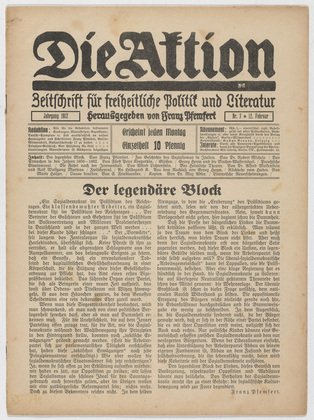 Die Aktion, vol. 2, no. 7. February 12, 1912