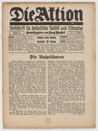 Die Aktion, vol. 2, no. 8. February 19, 1912