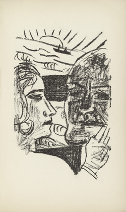 Max Beckmann. Second Illustration for Scene 2 (plate facing page 36) from Der Mensch ist kein Haustier (Man Is Not a Domestic Animal). 1937