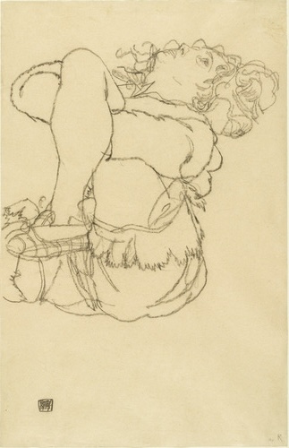 Egon Schiele. Woman with Slipper (Frau mit Hausschuh). 1917
