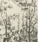 Wilhelm Wagner. On the Kurfürstendamm, Berlin (Berlin, Am Kurfürstendamm) (plate, folio 15) from the periodical Der Bildermann, vol. 1, no. 7 (July 1916). 1916