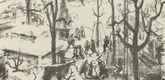 Wilhelm Wagner. On the Kurfürstendamm, Berlin (Berlin, Am Kurfürstendamm) (plate, folio 15) from the periodical Der Bildermann, vol. 1, no. 7 (July 1916). 1916