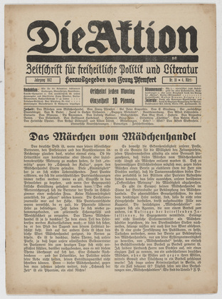 Die Aktion, vol. 2, no. 10. March 4, 1912