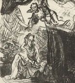 Oskar Kokoschka. Christ on the Mount of Olives (Christus am Ölberg) (plate, folio 15 verso) from the periodical Der Bildermann, vol. 1, no. 7 (Jul 1916). 1916