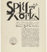 Oskar Schlemmer. Title page (Titelblatt)  from Play on Heads (Spiel mit Köpfen). (1923)