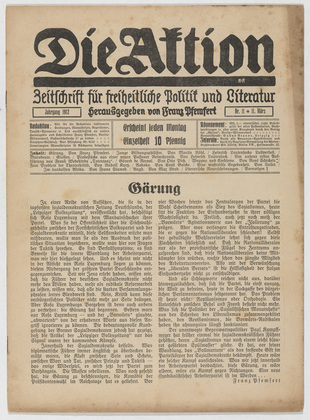 Die Aktion, vol. 2, no. 11. March 11, 1912