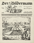 Erich Heckel. Belgian Landscape (Belgische Landschaft) (front cover, folio 16) from the periodical Der Bildermann, vol. 1, no. 8 (Jul 1916). 1916
