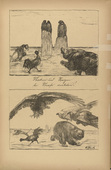 August Gaul. Teasing and Provoking Prohibited by Law (Necken und Reizen bei Strafe verboten) (plate 2, p. 7) from the periodical Kriegszeit. Künstlerflugblätter, vol. 1, no. 2 (7 Sept 1914). 1914