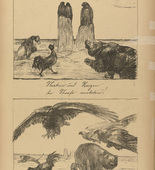 August Gaul. Teasing and Provoking Prohibited by Law (Necken und Reizen bei Strafe verboten) (plate 2, p. 7) from the periodical Kriegszeit. Künstlerflugblätter, vol. 1, no. 2 (7 Sept 1914). 1914