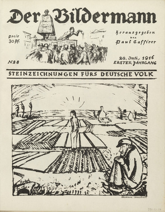 Various Artists with Walther Klemm, Ernst Barlach, Erich Heckel, Max Liebermann, August Gaul, Willy Jaeckel, Josef Bato, Ernst Ludwig Kirchner, Heinrich Zille, Oskar Kokoschka, Käthe Kollwitz, Otto Mueller, Max Slevogt, Ottomar Starke, Wilhelm Wagner, Leopold von Kalckreuth, Rudolf Grossmann. Der Bildermann, vol. 1, nos. 1-18. April 1916-December 1916