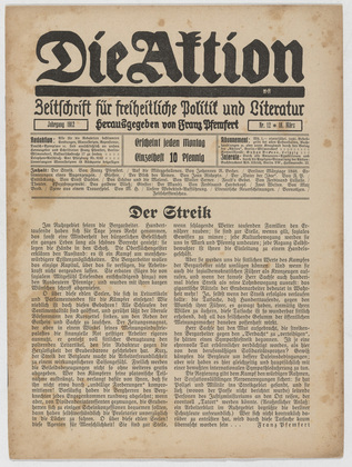 Die Aktion, vol. 2, no 12. March 18, 1912