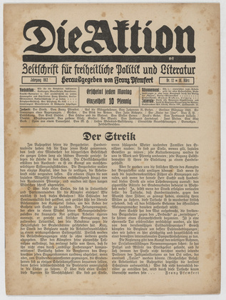 Die Aktion, vol. 2, no 12. March 18, 1912