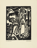 Karl Schmidt-Rottluff. Couple (Menschenpaar) (plate, preceding p. 33) from the periodical Das Kunstblatt, vol. 2, no. 2 (Feb 1918). 1918 (executed 1917)