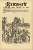 M. May. The Flag of the Prophet (Die Fahne des Propheten) (in-text plate, p. 87) from the periodical Kriegszeit. Künstlerflugblätter, vol. 1, no. 22 (13 Jan 1915). 1915