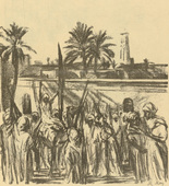 M. May. The Flag of the Prophet (Die Fahne des Propheten) (in-text plate, p. 87) from the periodical Kriegszeit. Künstlerflugblätter, vol. 1, no. 22 (13 Jan 1915). 1915