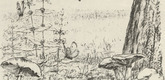 August Gaul. The Meadow (Die Wiese) (plate, folio 16 verso) from the periodical Der Bildermann, vol. 1, no. 8 (Jul 1916). 1916