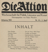 Die Aktion, vol. 2, no. 14. April 1, 1912