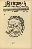 Erich Büttner. Portrait of Hindenburg (Porträt Hindenburg) (in-text plate, p. 91) from the periodical Kriegszeit. Künstlerflugblätter, vol. 1, no. 23 (20 Jan 1915). 1915
