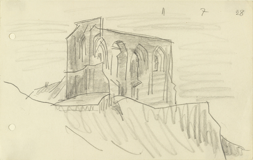 Lyonel Feininger. Ruin on the Cliff. 1928