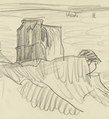 Lyonel Feininger. Ruin on Cliff with Two Trees. 1928