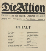 Die Aktion, vol. 2, no. 19. May 8, 1912