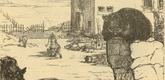 August Gaul. Bullet-Riddled Farmstead (Zerschossenes Gehöft) (plate, p. 93) from the periodical Kriegszeit. Künstlerflugblätter, vol. 1, no. 23 (20 Jan 1915). 1915