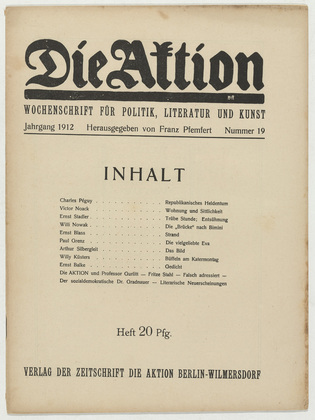 Die Aktion, vol. 2, no. 19. May 8, 1912