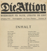 Die Aktion, vol. 2, no. 20. May 15, 1912