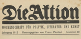 Die Aktion, vol. 2, no. 20. May 15, 1912