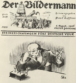 Ottomar Starke. The New Society: Plate 1 (Die neue Gesellschaft: Blatt 1) (front cover, folio 18) from the periodical Der Bildermann, vol. 1, no. 9 (August 1916). 1916