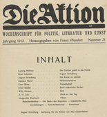 Die Aktion, vol. 2, no. 21. May 22, 1912