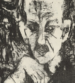 Ernst Ludwig Kirchner. Portrait of Carl Sternheim (Bildnis Carl Sternheims) (plate, folio 18 verso) from the periodical Der Bildermann, vol. 1, no. 9 (Aug 1916). 1916